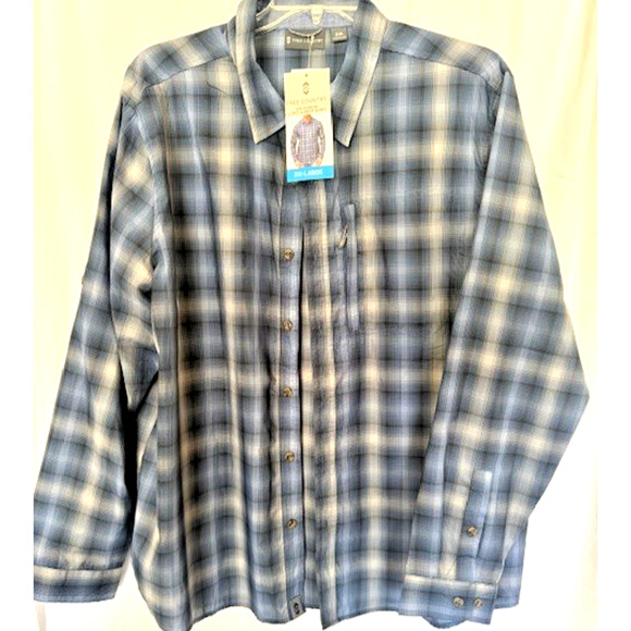 Free Country Excursion THIN Long Sleeve BLUE Shirt MEN XXL, 2X, XXLARGE NEW - Picture 1 of 11